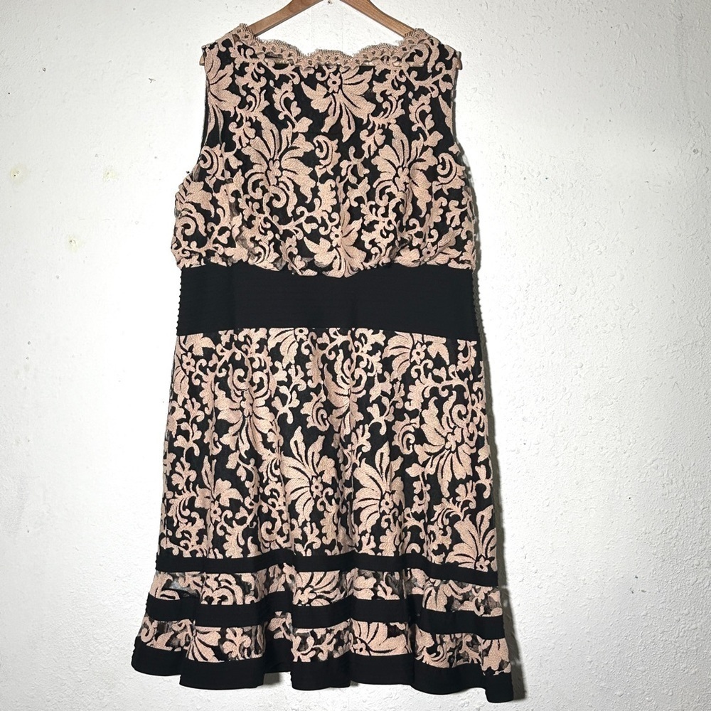 Tadashi Shoji Too Floral Lace Overlay Sleeveless Dress Size 20Q/2X Women